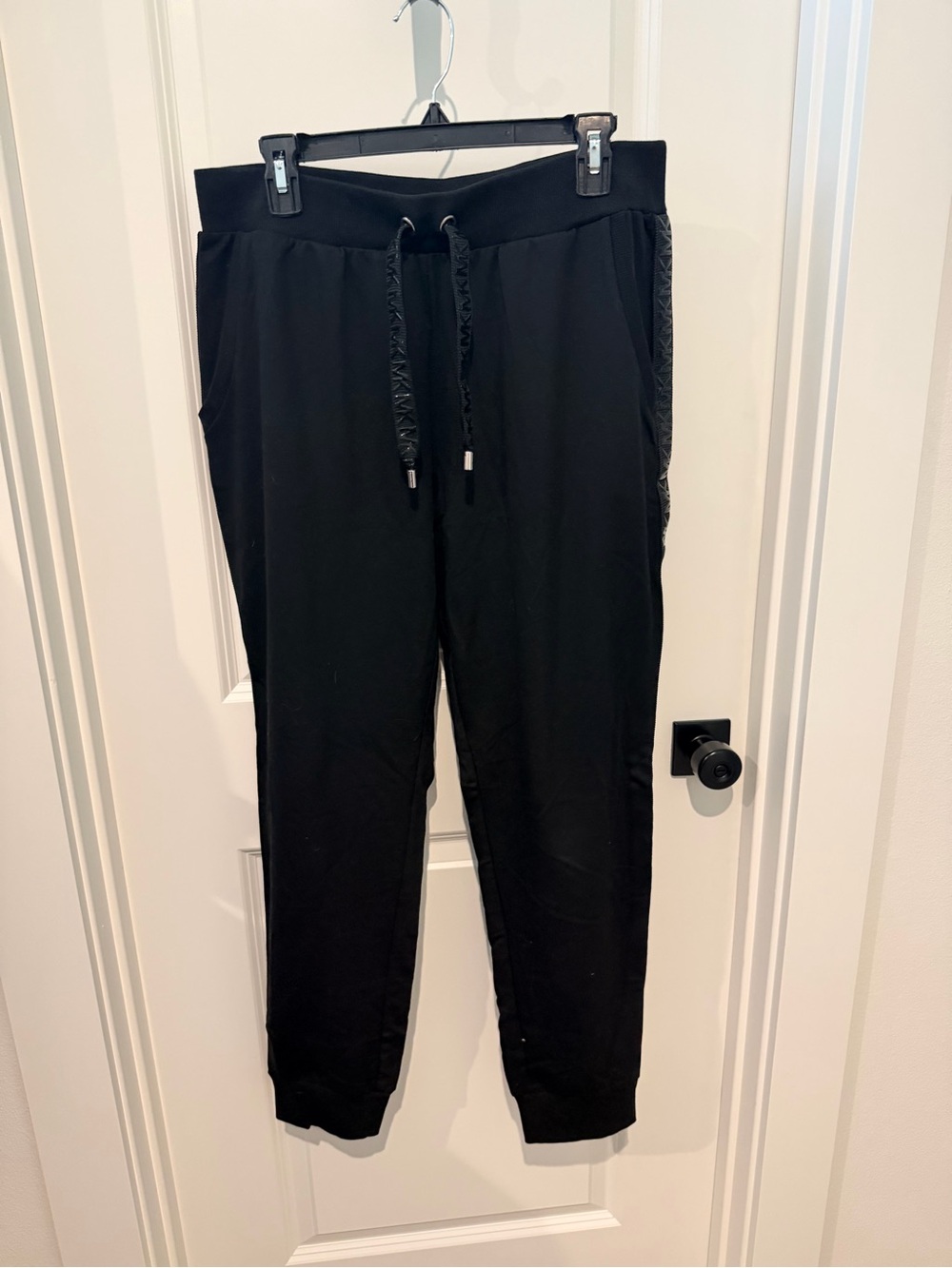 Micheal Kors Black Jogger Pants with Side Trim
